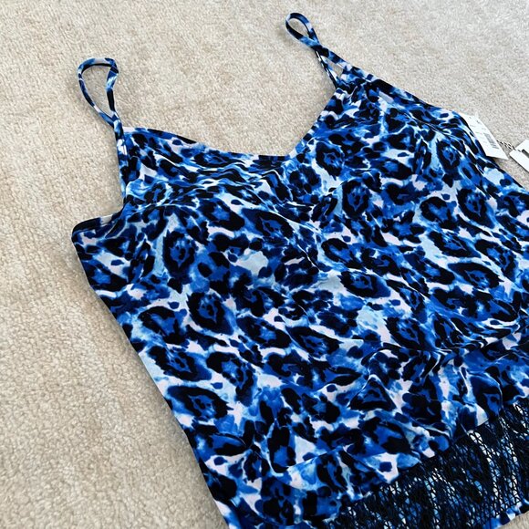 NWT Magicsuit by Miraclesuit Tankini Black Blue Swim Top 12 - Picture 3 of 9
